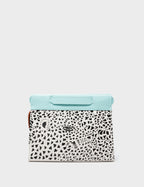 Vali Crossbody Cream and Eggshell Blue Leather Bag - Retro Tiger Embroidery