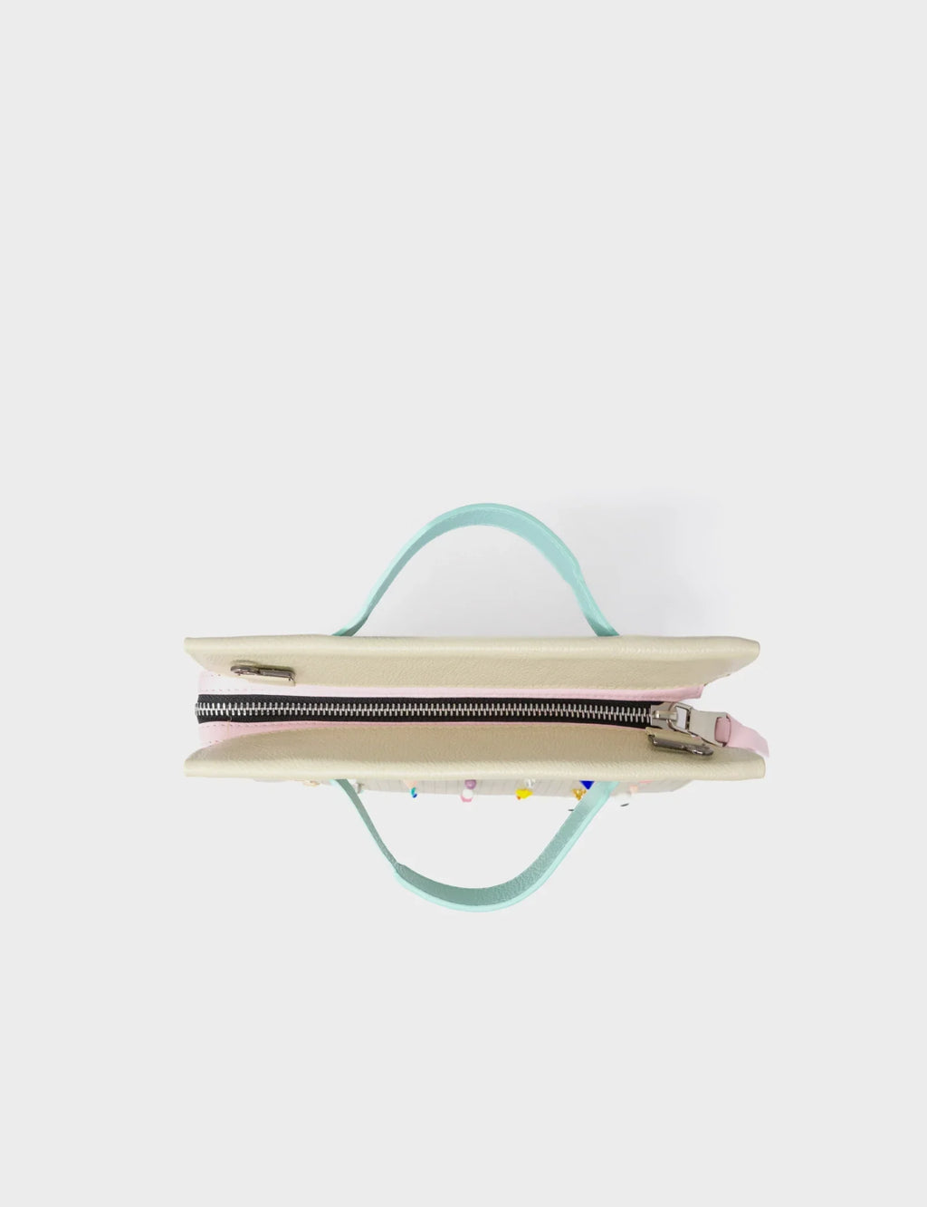 Vali Crossbody Gravel Beige Leather Bag - Studs Pattern