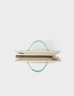 Vali Crossbody Gravel Beige Leather Bag - Studs Pattern