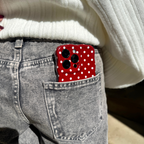 Wavy Phone Case - Burgundy Polka Dot