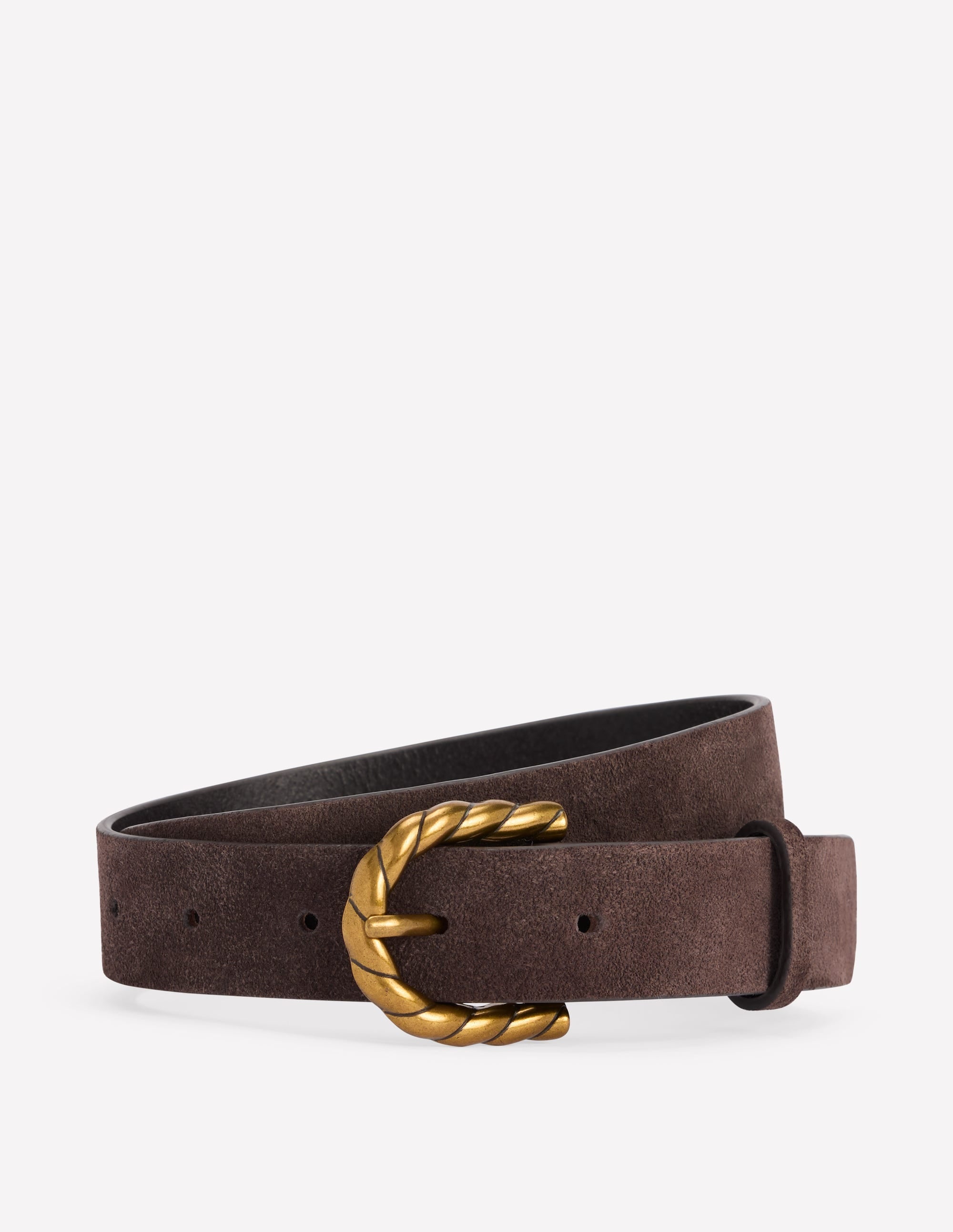 Twist Buckle Belt-Brown