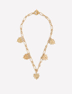 Multi-Heart Charm Necklace-Gold Colour