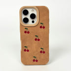 Suedette Phone Case - Cherries