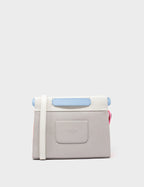 Vali Crossbody Small Gray Leather Bag - All Over Eyes Embroidery