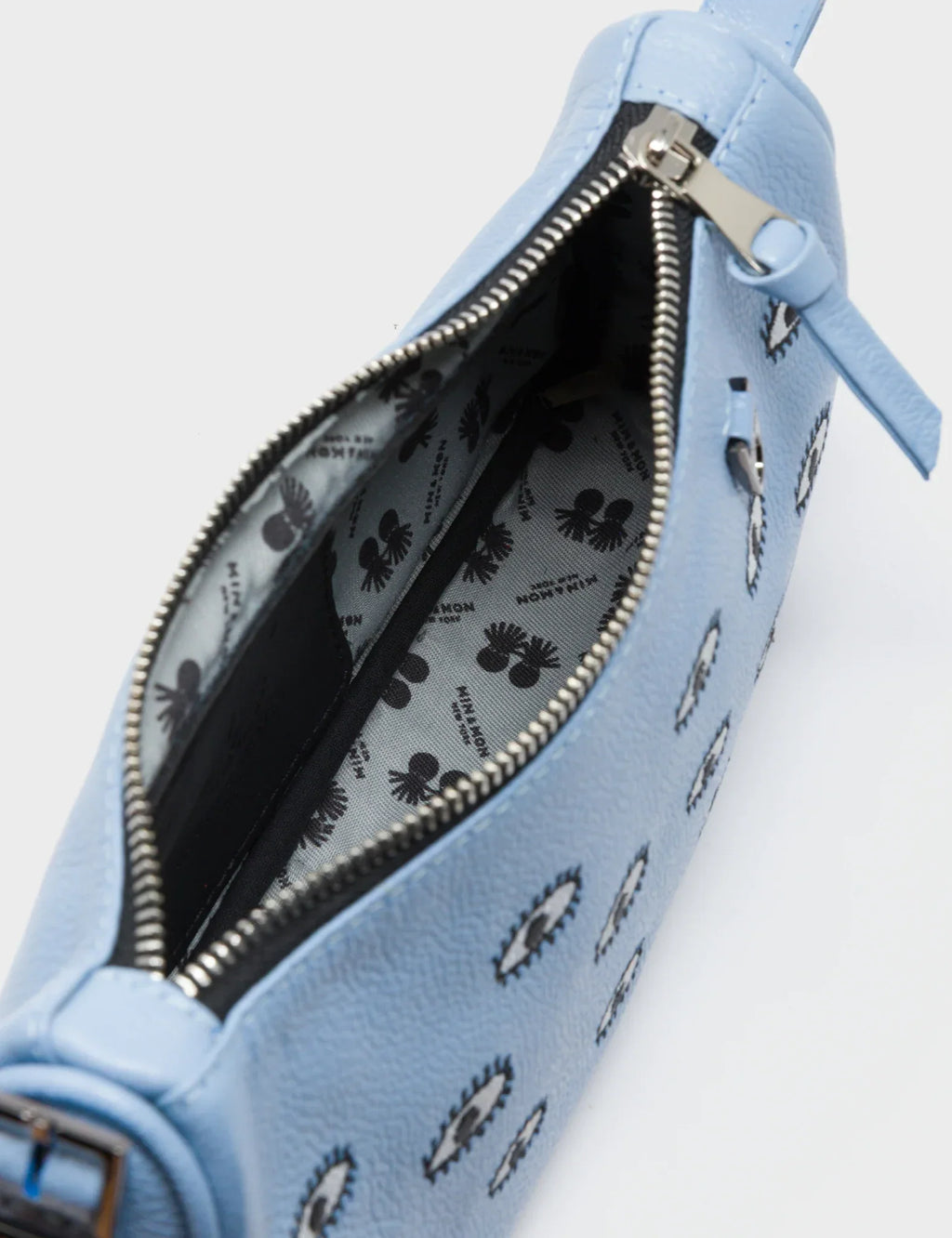Lucas Hobo Mini Cerulean Blue Handbag - All Over Eyes Embroidery