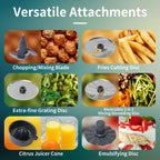 La Reveuse 4 Cup Food Processor Vegetable Chopper. 400 Watts. for Slicing.Shredding.Grating.Juicing.Emulsfying.Mixing