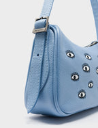 Lucas Hobo Mini Cerulean Blue Handbag - All Over Eyes Embroidery