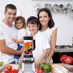 La Reveuse Food Processor Ice Crusher High speed 1200W Powerful Motor Blender - 51.25oz BPA Free Bottle Silver Stainless Steel Blade - Silver LARB1804