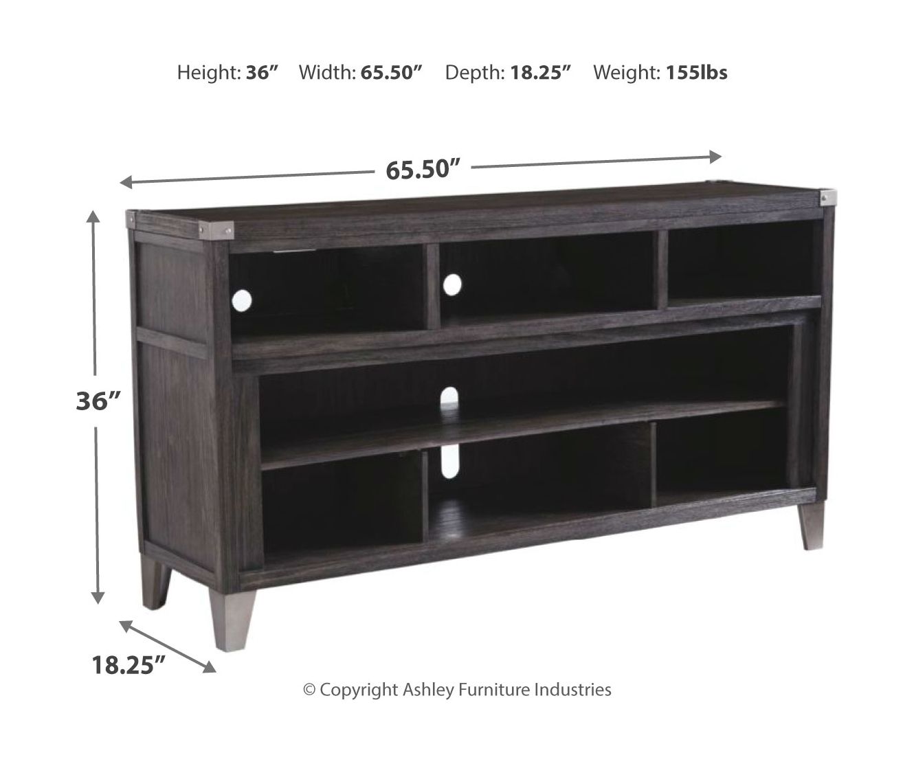 Todoe - Gray - 2 Pc. - 65 TV Stand with Wide Fireplace Insert