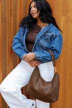 Kelly Woven Convertible Shoulder Bag