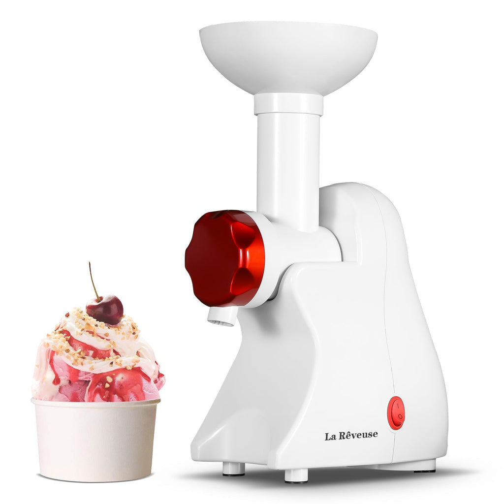 La Reveuse Frozen Dessert Maker. Great for Making Healthy Soft Serve Sherbet. Sorbet. Fruit Ice Cream. Frozen Yogurt for Kids. White. LARB1810