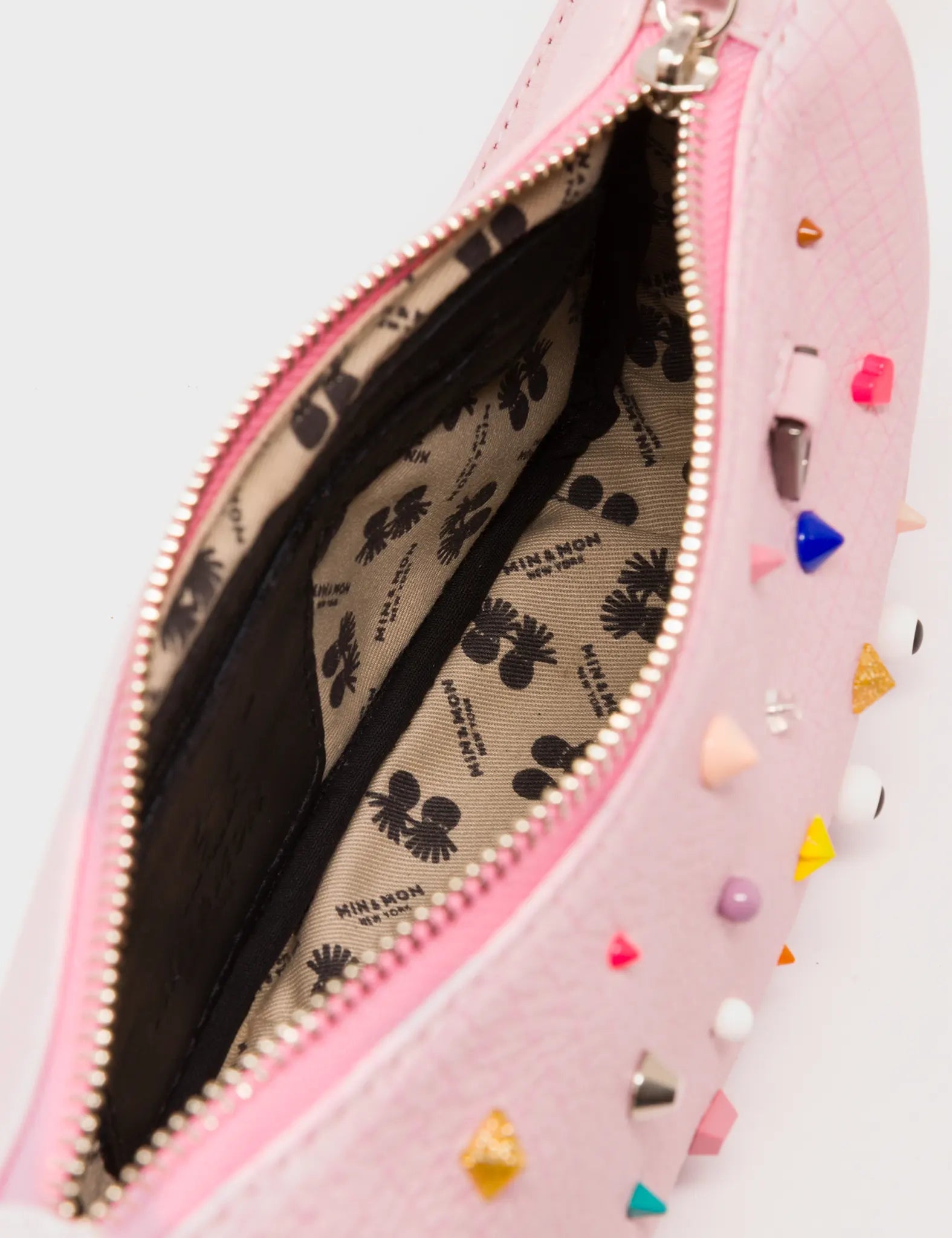Lucas Hobo Mini Parfait Pink Handbag - Studs Pattern