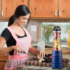 La Reveuse Smoothies Blender Personal Size 300 Watts with 18 oz BPA Free Portable Travel Sports Bottle (Navy)