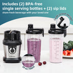 La Reveuse Blender for Shakes Smoothies.400W. with 2 x 24 Oz Blending Cups and To Go Lids.BPA free