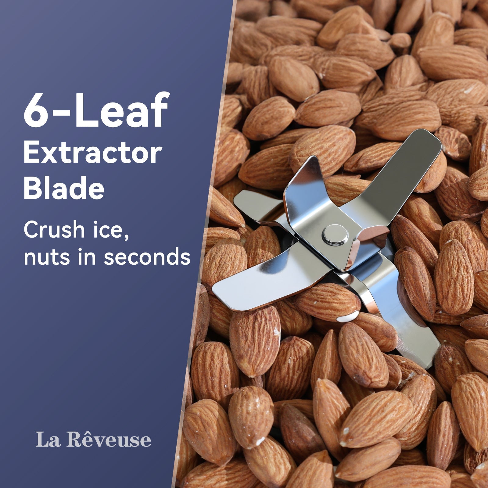 La Reveuse Personal Size Smoothie Blender Pro. 1000W High Speed with 24oz To-Go Cup. Ideal for Smoothies.Protein Shakes. Frozen Drinks. Food Prep. Gray