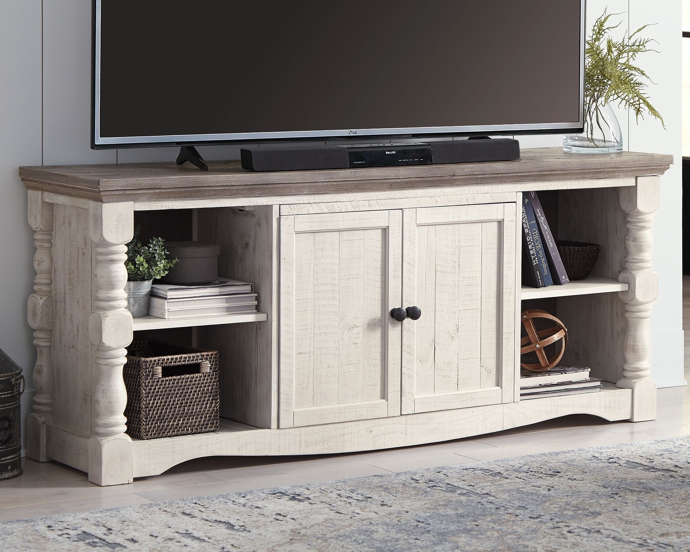 Havalance - Brown / Beige - 4 Pc. - Entertainment Center - 67 TV Stand