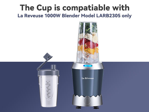 18 oz Replacement Spare Bottle Cup with Travel Lid Only Fits La Reveuse Smoothie 1000W Pro Blender model LARB2305
