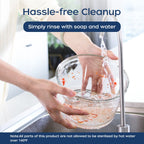 La Reveuse Food Processor.Electric Food Chopper with 7-Cup (1.7L) Glass Bowl. 4 Bi-Level Blades for Chopping.Grinding.Mincing.Whisking.Meal Prep.300W.Blue