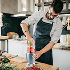 La Reveuse Personal Size Blender 250 Watts Power for Shakes Smoothies Seasonings Sauces with 1 Piece 15 oz Cup.1 Piece 10 oz Mug.BPA Free (Pearl Blue)