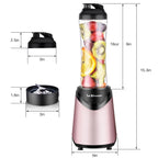 La Reveuse Smoothies Blender 300 Watt with 18 oz BPA Free Portable Travel Sports Bottle - Pink Stainless Steel Blade LARB1802P